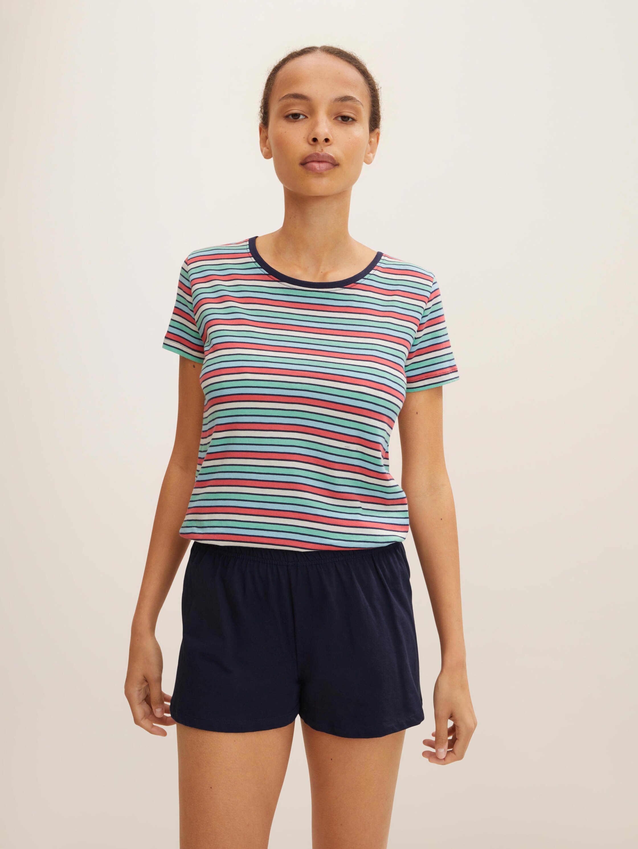 Pyjama-Set mit gestreiftem T-Shirt - 1