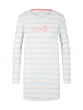 Ausgewählt, Gestreiftes Nachthemd mit Textprint von Tom Tailor, blau