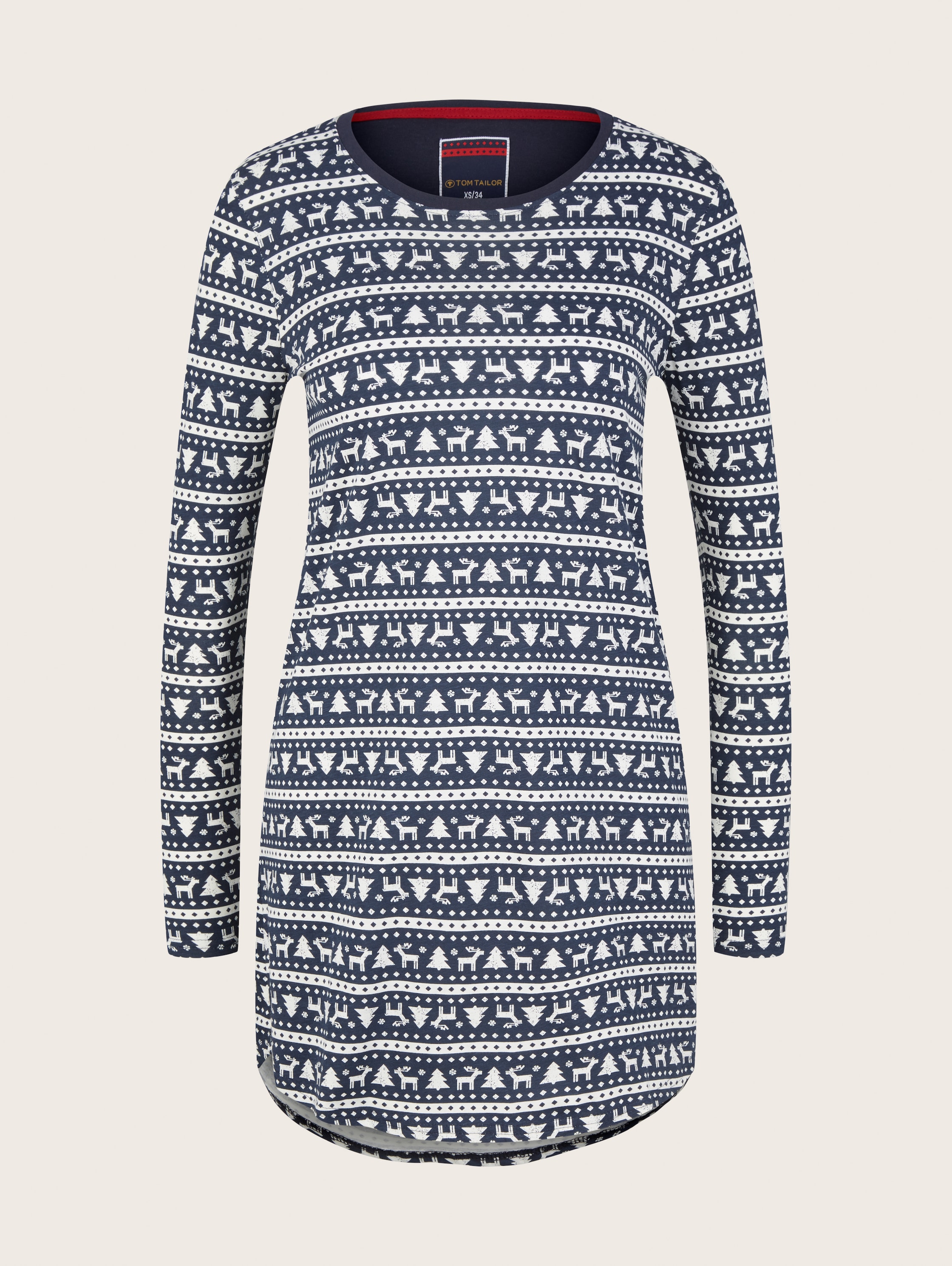 Chemise de nuit avec motif de Noël - blue-medium-allover - Vue de face du produit