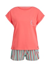 Ausgewählt, Kurzes Pyjamaset mit gestreifter Hose von Tom Tailor, rot