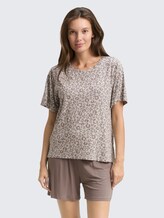 Pyjama-Set mit Leo-Print - grey-medium-allover - Model-Vorderansicht