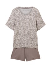 Ausgewählt, Pyjama-Set mit Leo-Print von Tom Tailor, grau