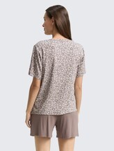 Pyjama-Set mit Leo-Print - grey-medium-allover - Model-Rückansicht