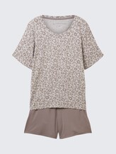 Pyjama-Set mit Leo-Print - grey-medium-allover - Vorder-Produkt-Ansicht