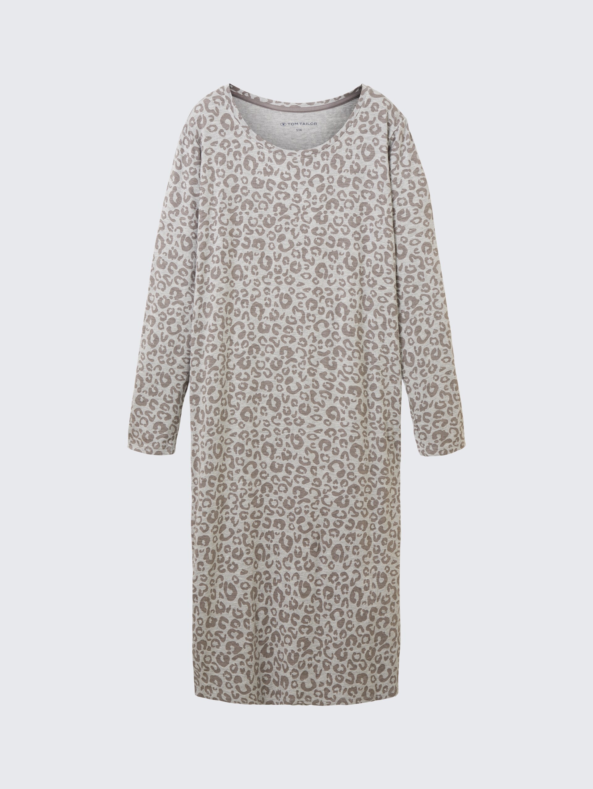 Nachthemd mit Leo-Print - grey-medium-allover - Vorder-Produkt-Ansicht