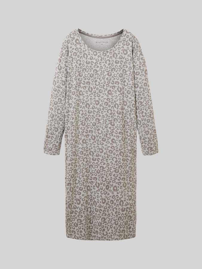 Nachthemd mit Leo-Print von Women, grey-medium-allover