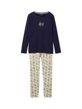 Ausgewählt, Pyjama mit Allover-Print von Tom Tailor, blau