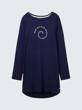 Chemise de nuit avec imprimé - blue-dark-solid - Vue de face du produit