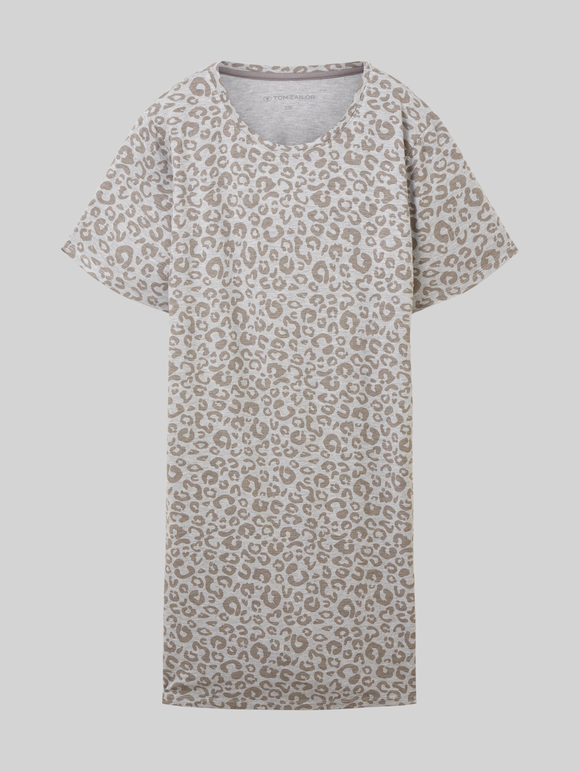 Nightdress with animal print - grey-medium-allover - Front product view
