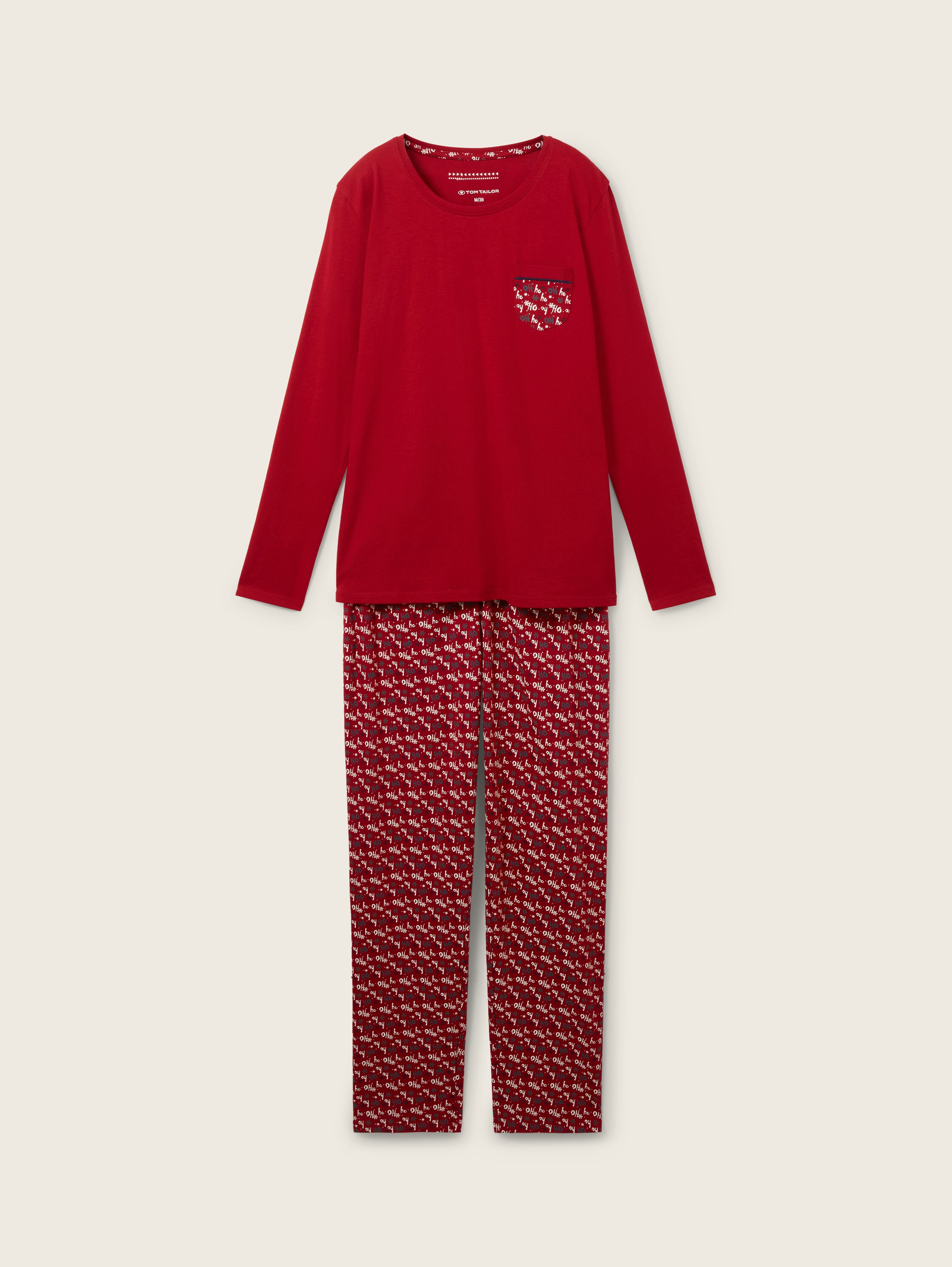 Gemusterter Pyjama - red-dark-allover - Vorder-Produkt-Ansicht