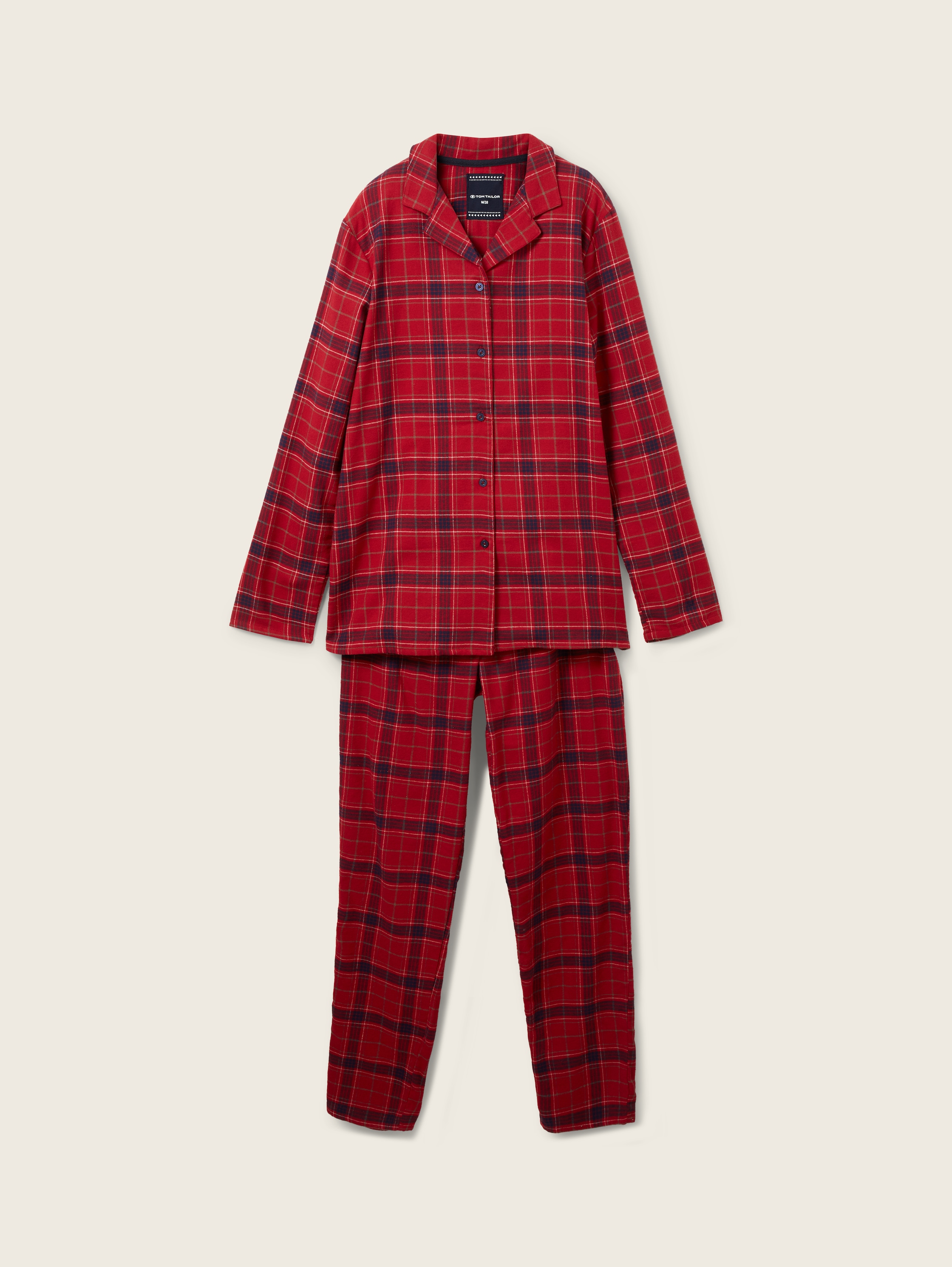 Pyjama met ruitjesmotief - red-dark-check - Product vooraanzicht