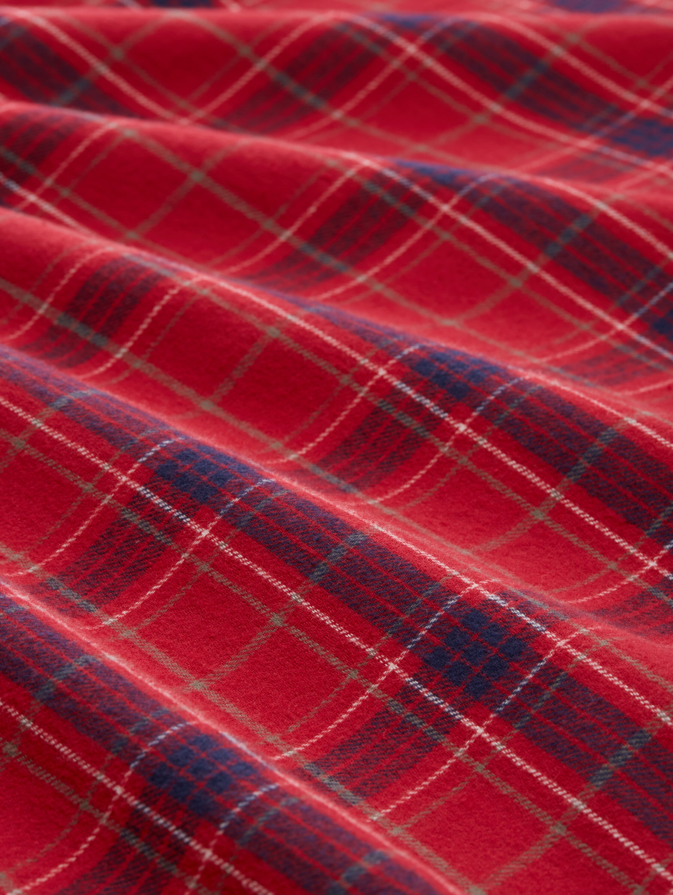 Chemise de nuit avec motif à carreaux - red-dark-check - Vue de la matière