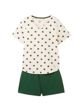 Ausgewählt, Pyjama-Set mit Punktemuster von Tom Tailor, weiß