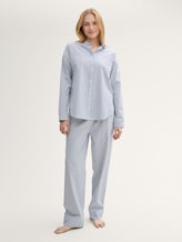 Pyjamaset met streepjesmotief - blue-medium-vertical stripe - Model vooraanzicht