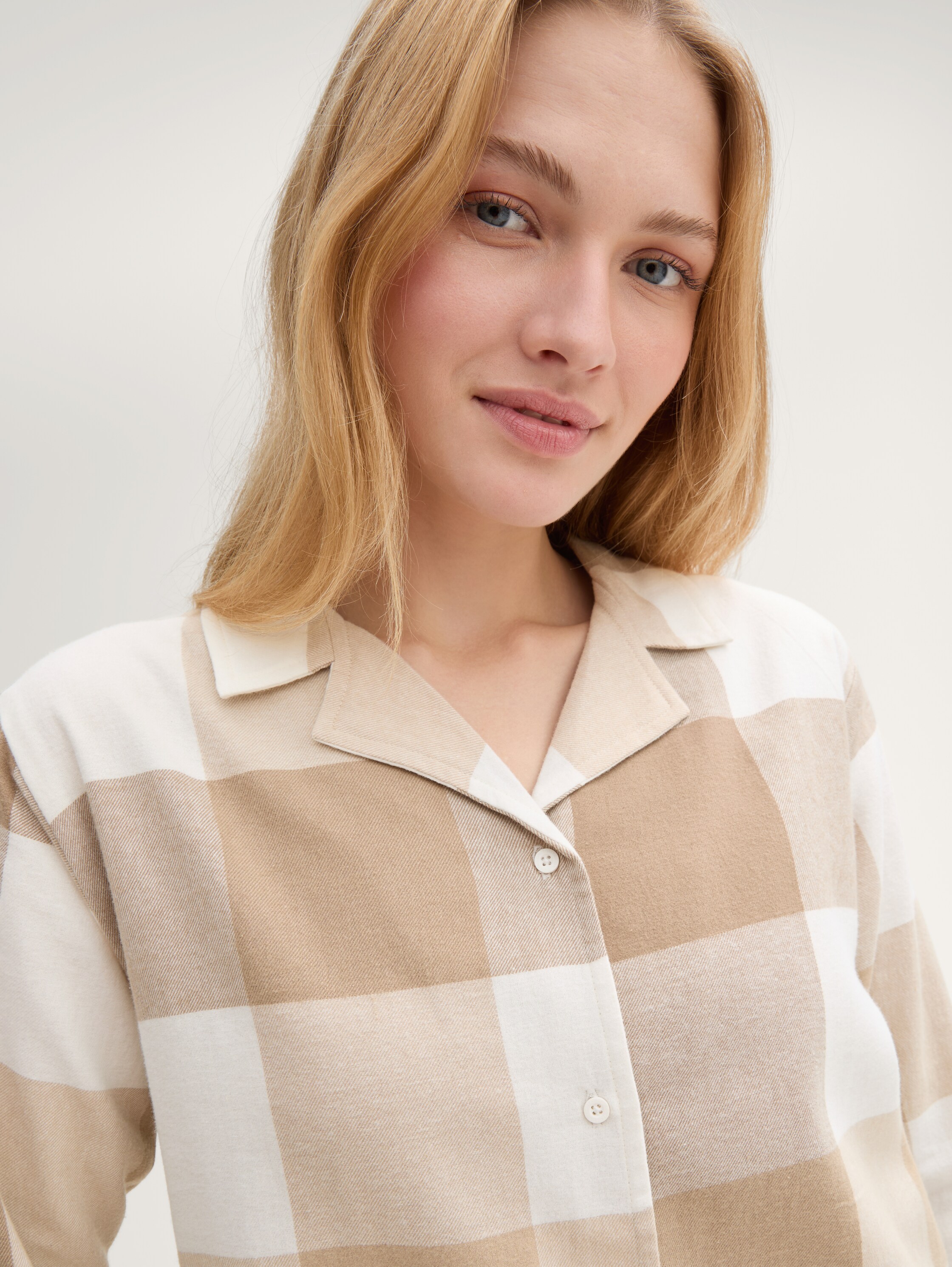 Pyjama-Set mit Karomuster - brownmidelcheck - 