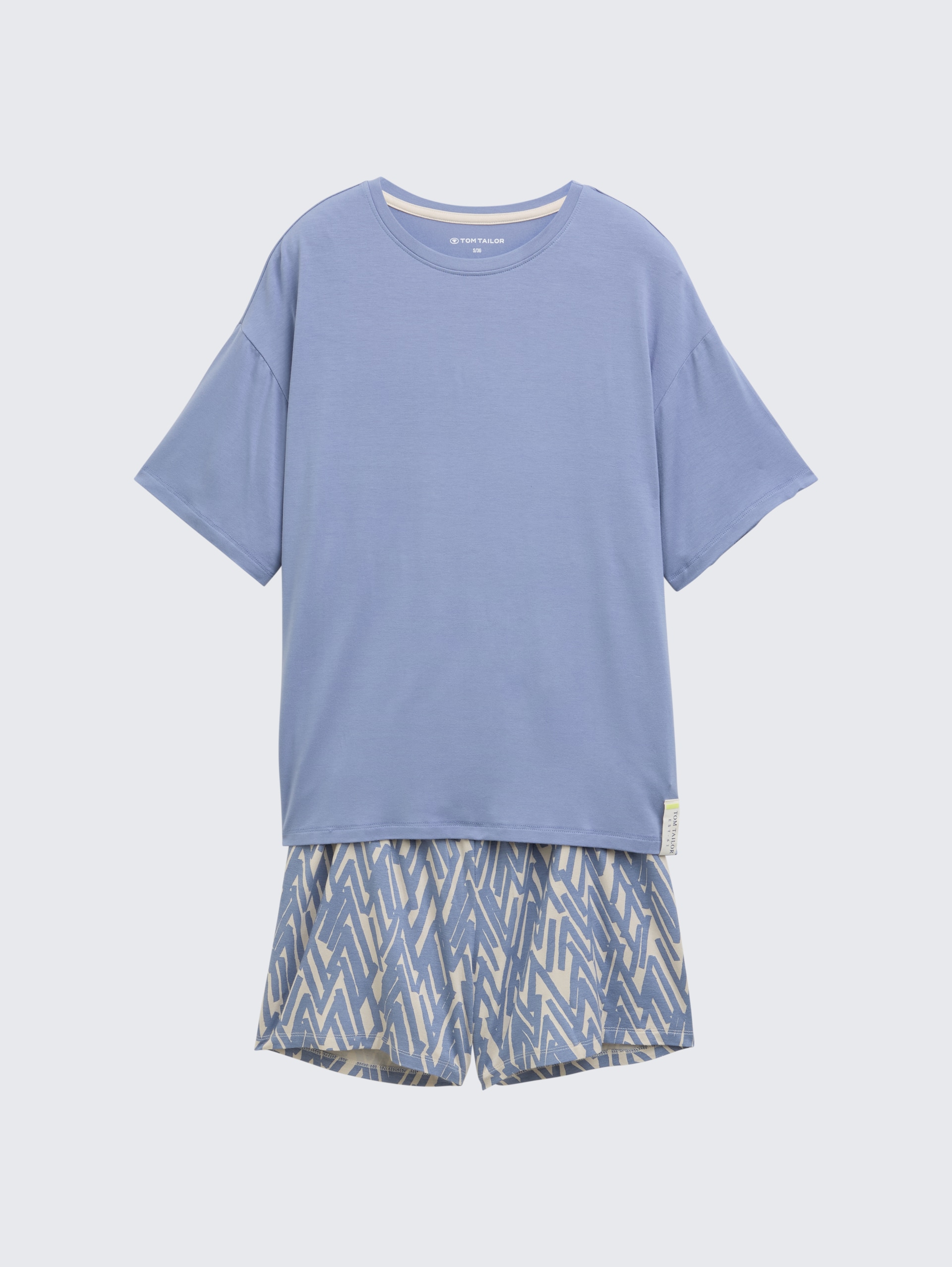Pyjama-Set mit Allover-Print - blue-medium-allover - Vorder-Produkt-Ansicht