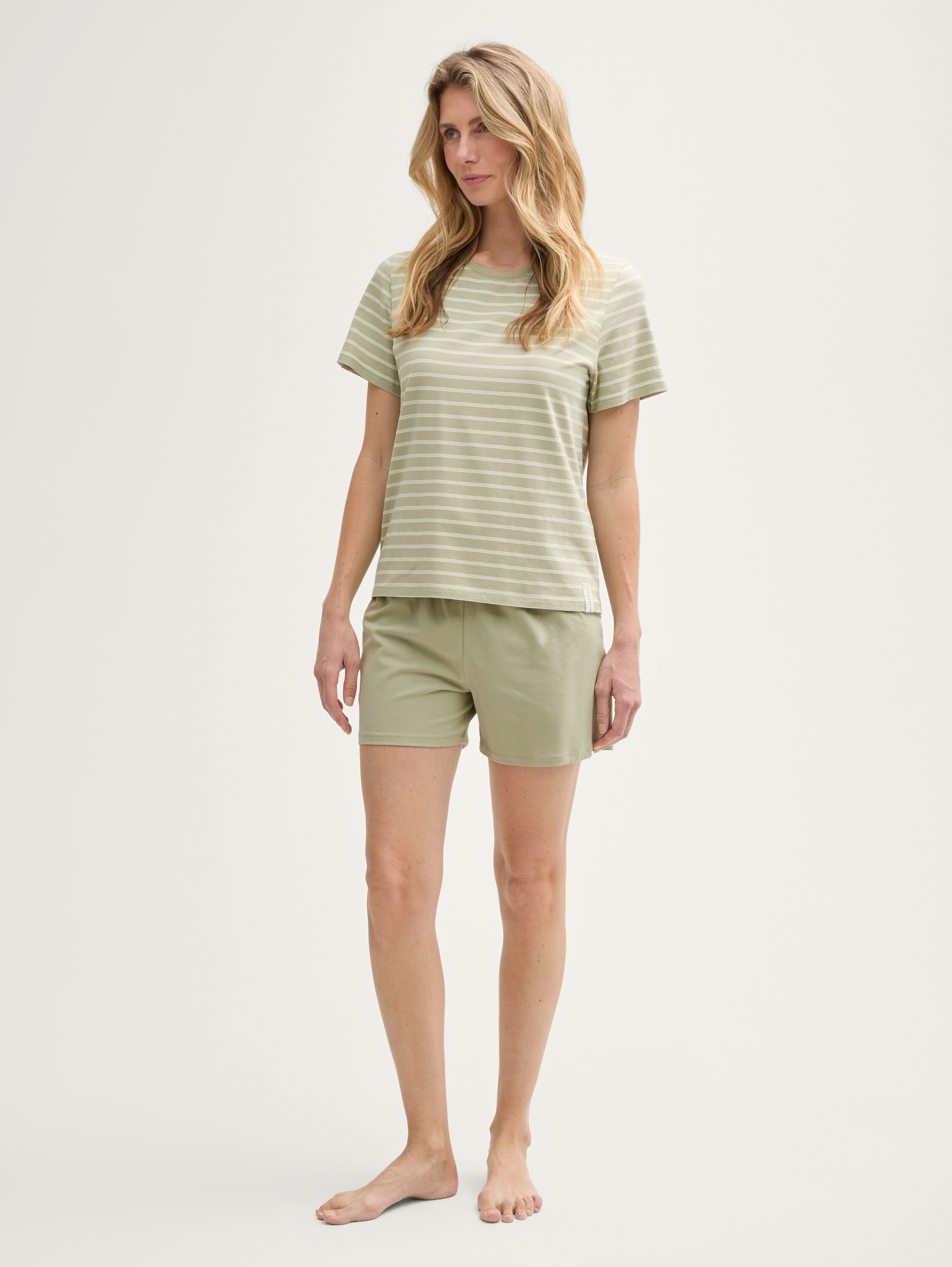 Pyjama-Set mit Streifenmuster - gruenhellringel - 