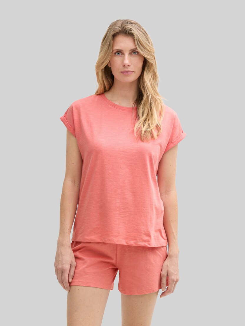 Pyjama-Set mit Text-Print von Women, red-medium-solid