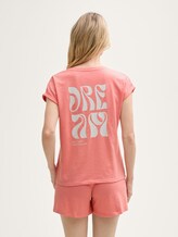 Pyjama-Set mit Text-Print - red-medium-solid - Model-Rückansicht