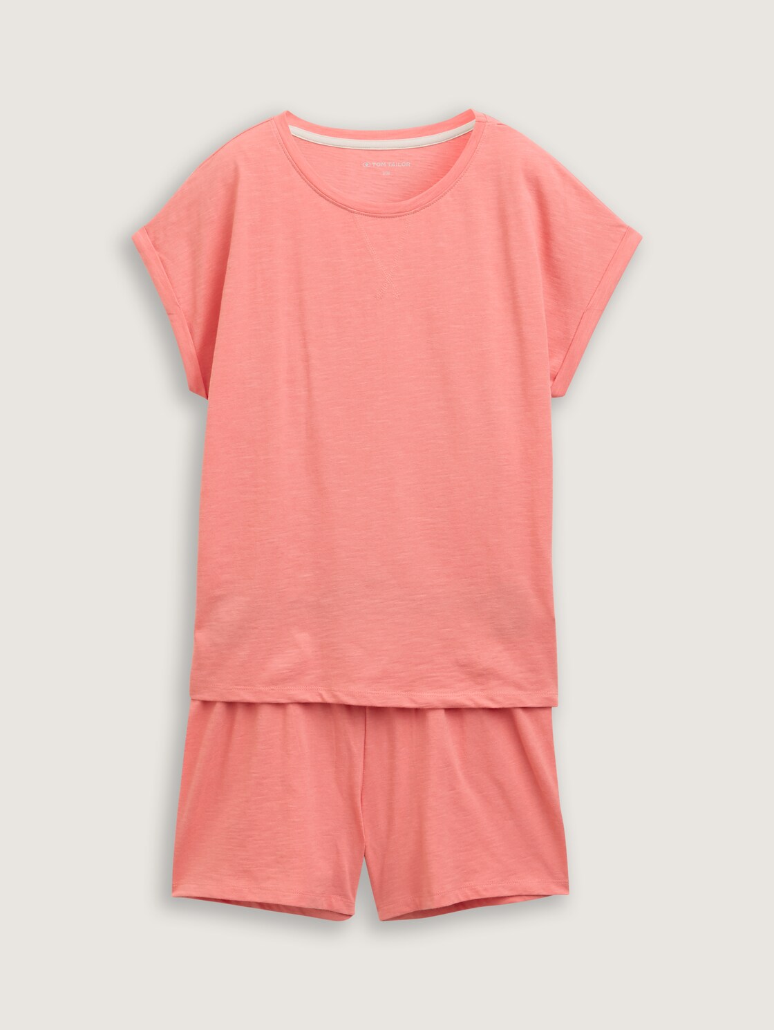 Pyjama-Set mit Text-Print - red-medium-solid - Vorder-Produkt-Ansicht