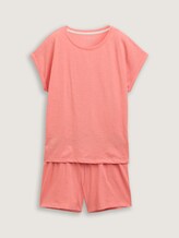 Pyjama-Set mit Text-Print - red-medium-solid - Vorder-Produkt-Ansicht