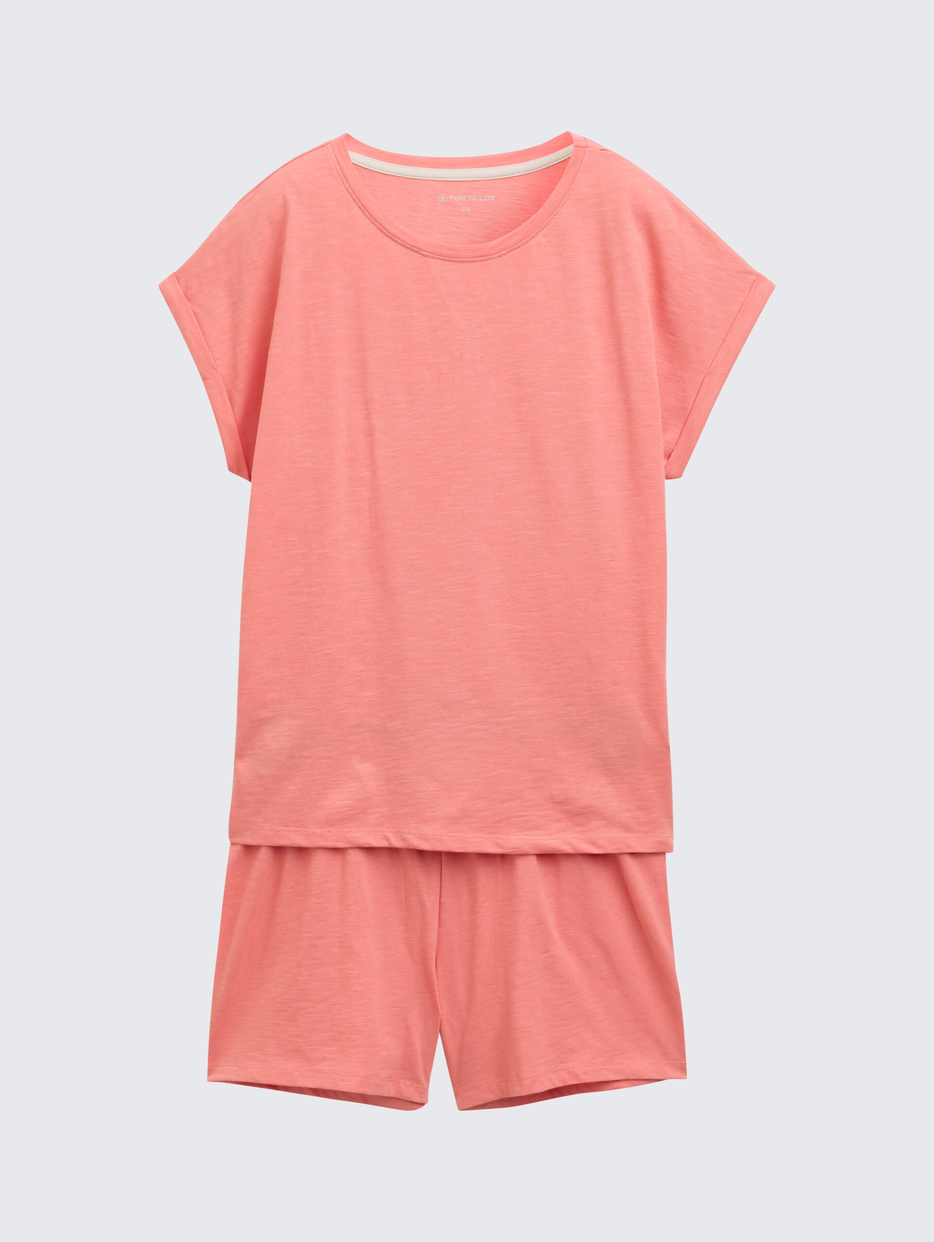 Pyjama-Set mit Text-Print - red-medium-solid - Vorder-Produkt-Ansicht