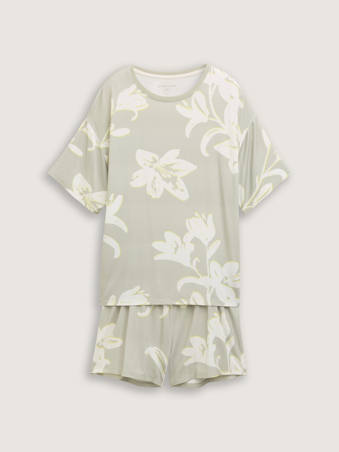 Pyjama-Set mit Allover-Print - grün-hell-Allover - Vorder-Produkt-Ansicht