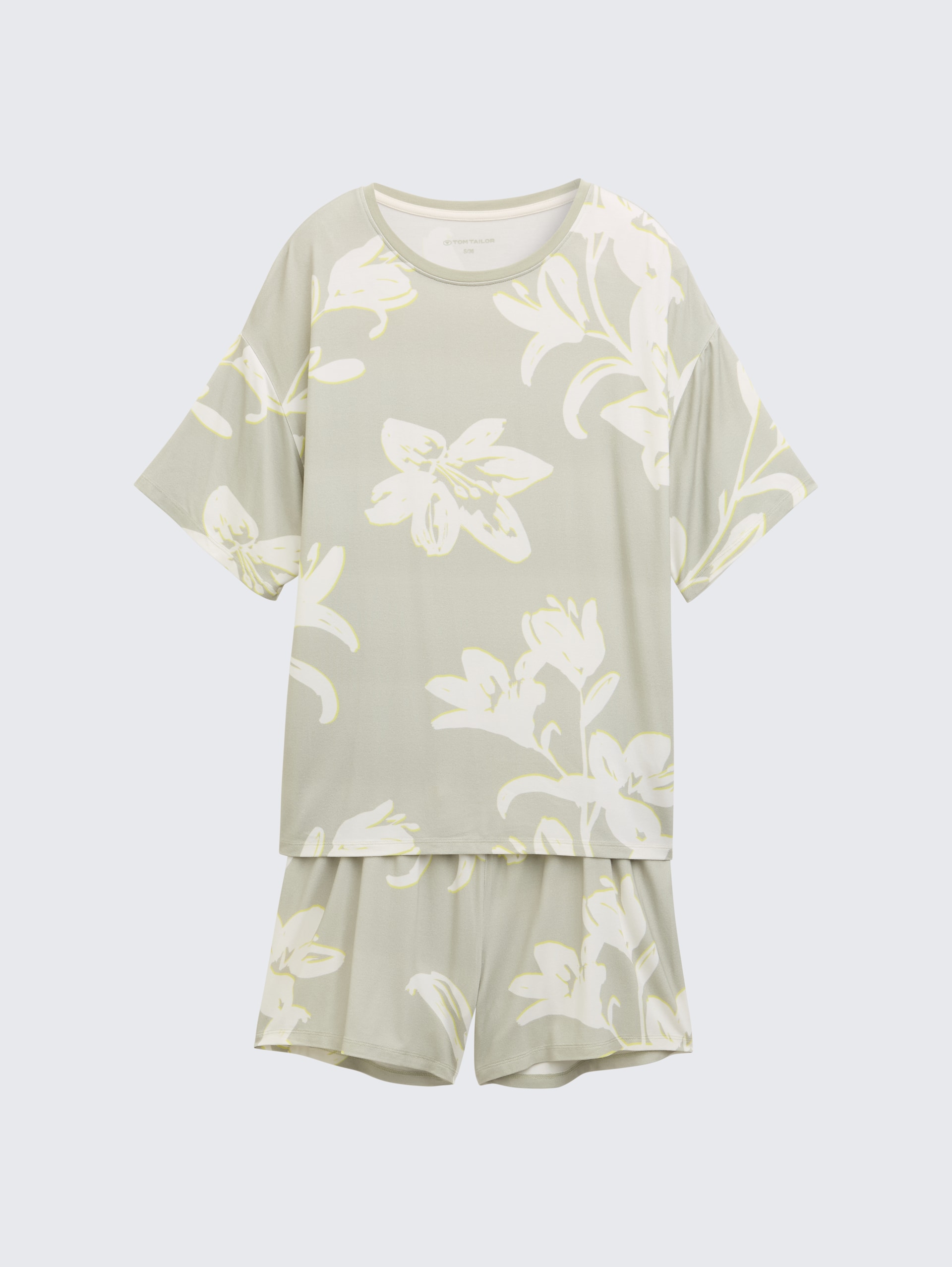 Pyjama-Set mit Allover-Print - grün-hell-Allover - Vorder-Produkt-Ansicht