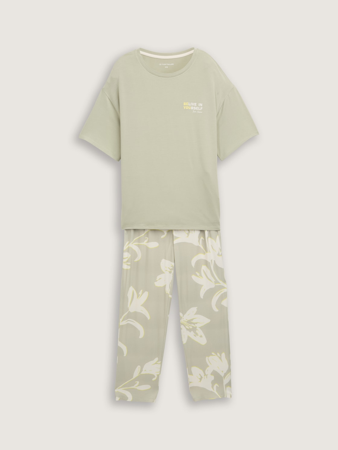 Pyjama-Set mit Allover-Print - grün-hell-Allover - Vorder-Produkt-Ansicht