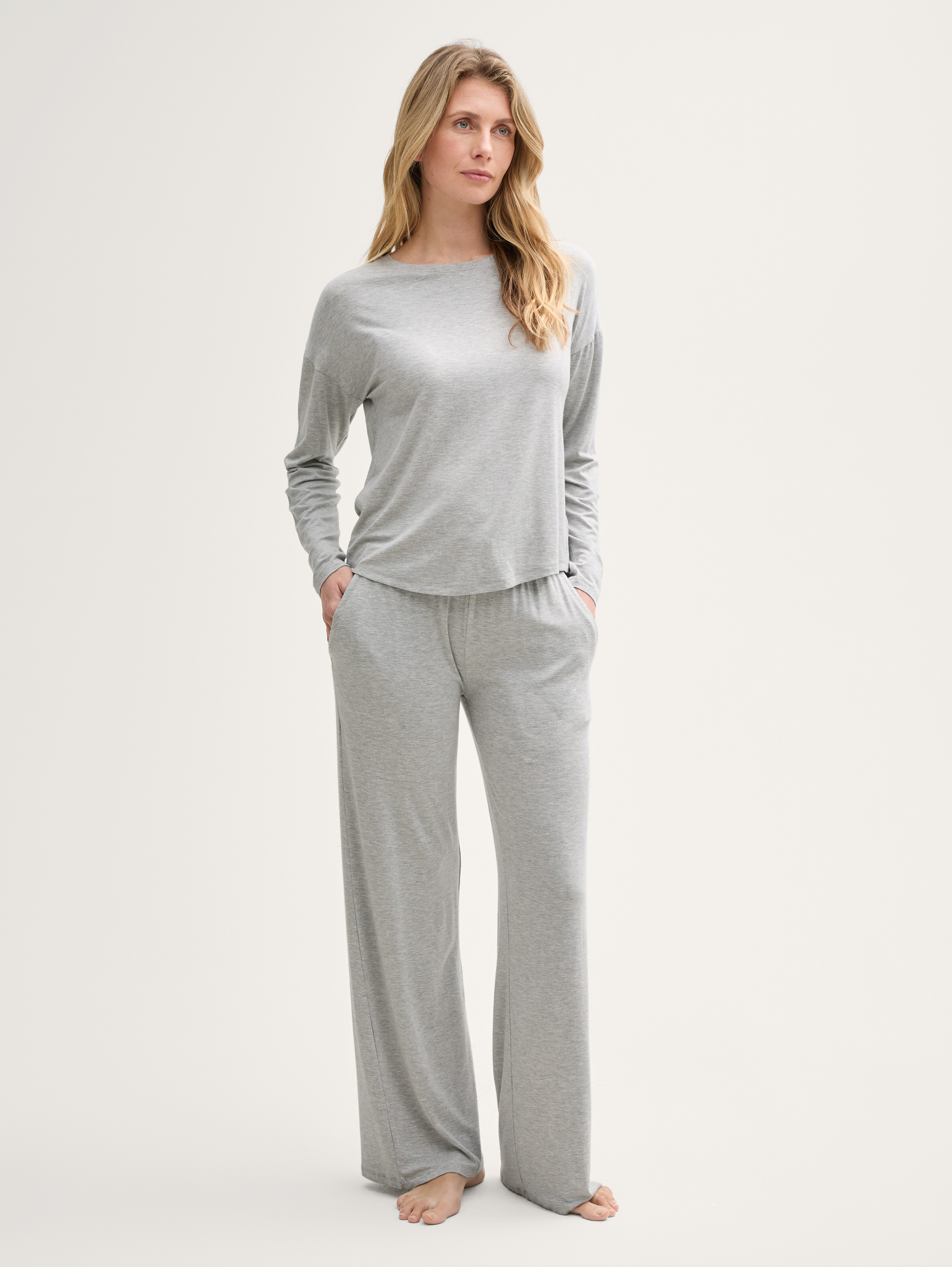 Basic Pyjama-Set von Women, grey-medium-melange