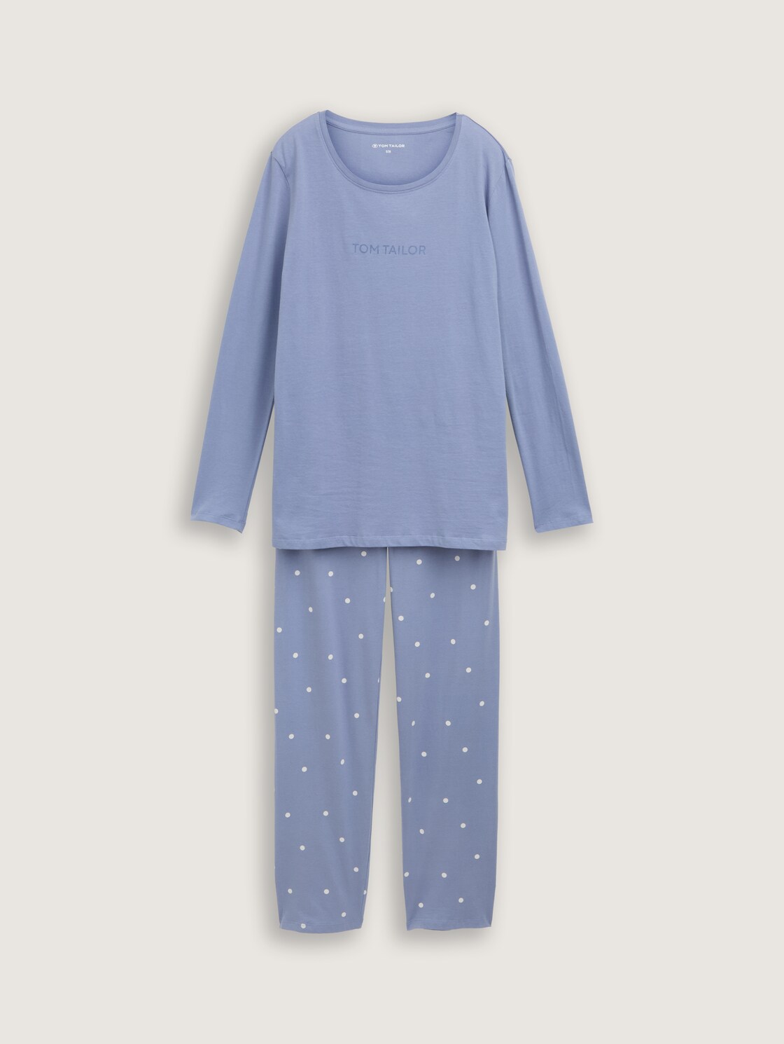 Pyjama-Set mit Punktemuster - blau-mittel-Punkte - Vorder-Produkt-Ansicht