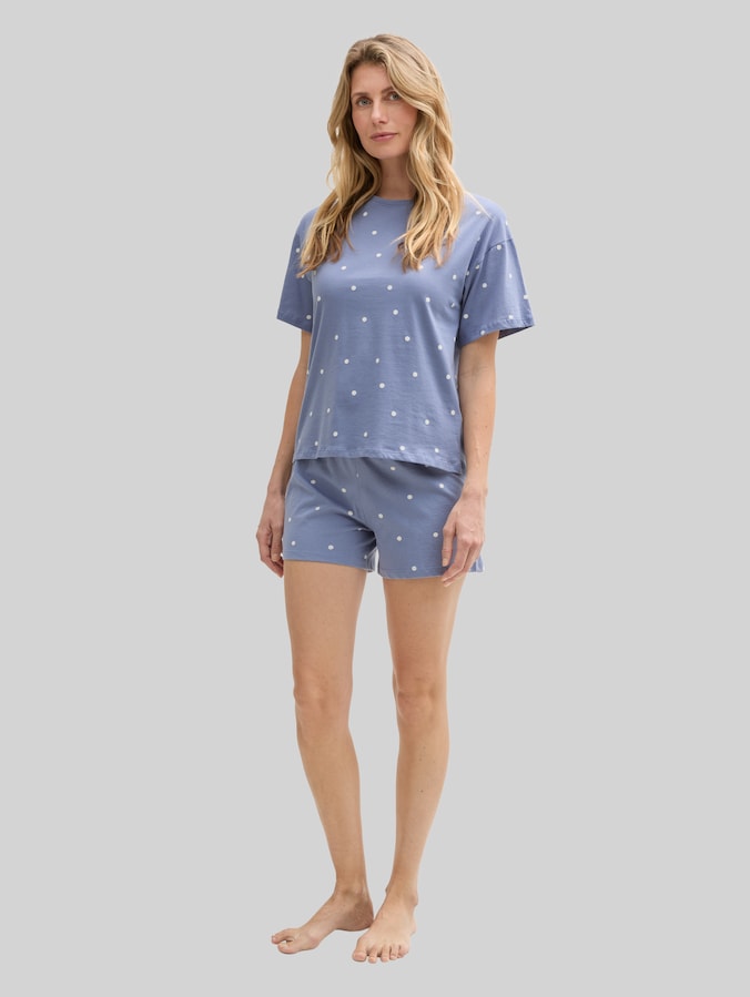 Pyjamaset met stippenpatroon door Women, blau-mittel-Punkte