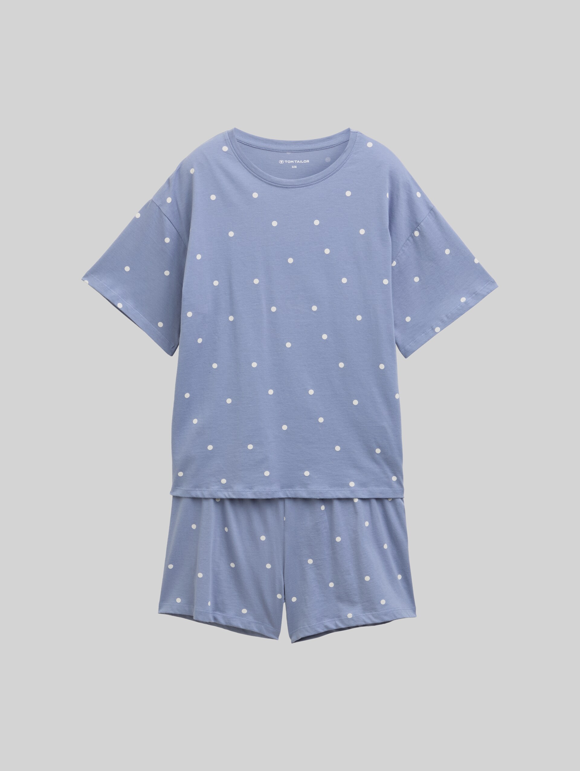 Pyjama set with polka dot pattern - blau-mittel-Punkte - Front product view