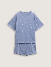 Pyjama-Set mit Punktemuster - blau-mittel-Punkte - Vorder-Produkt-Ansicht
