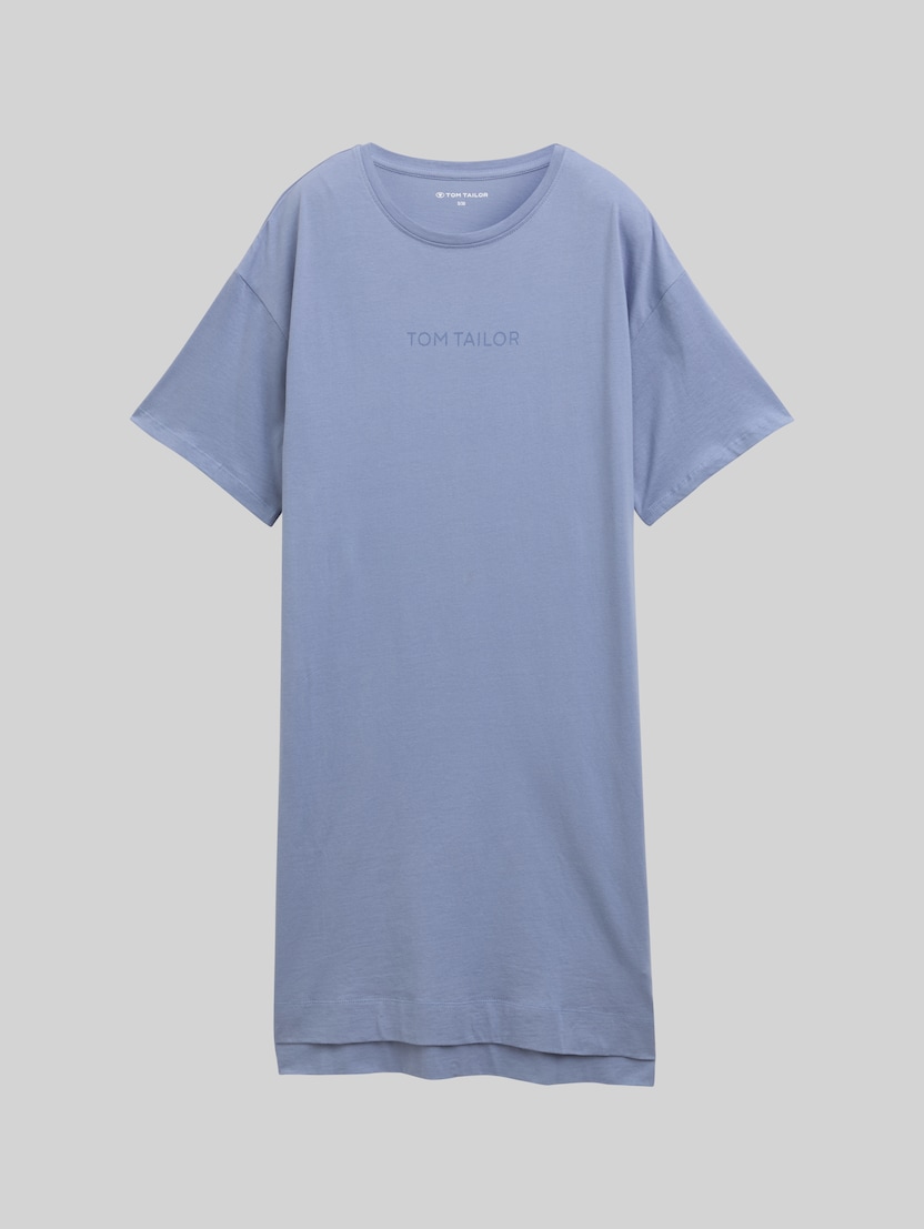 Chemise de nuit à manches courtes avec logo imprimé par Women, blue-medium-solid