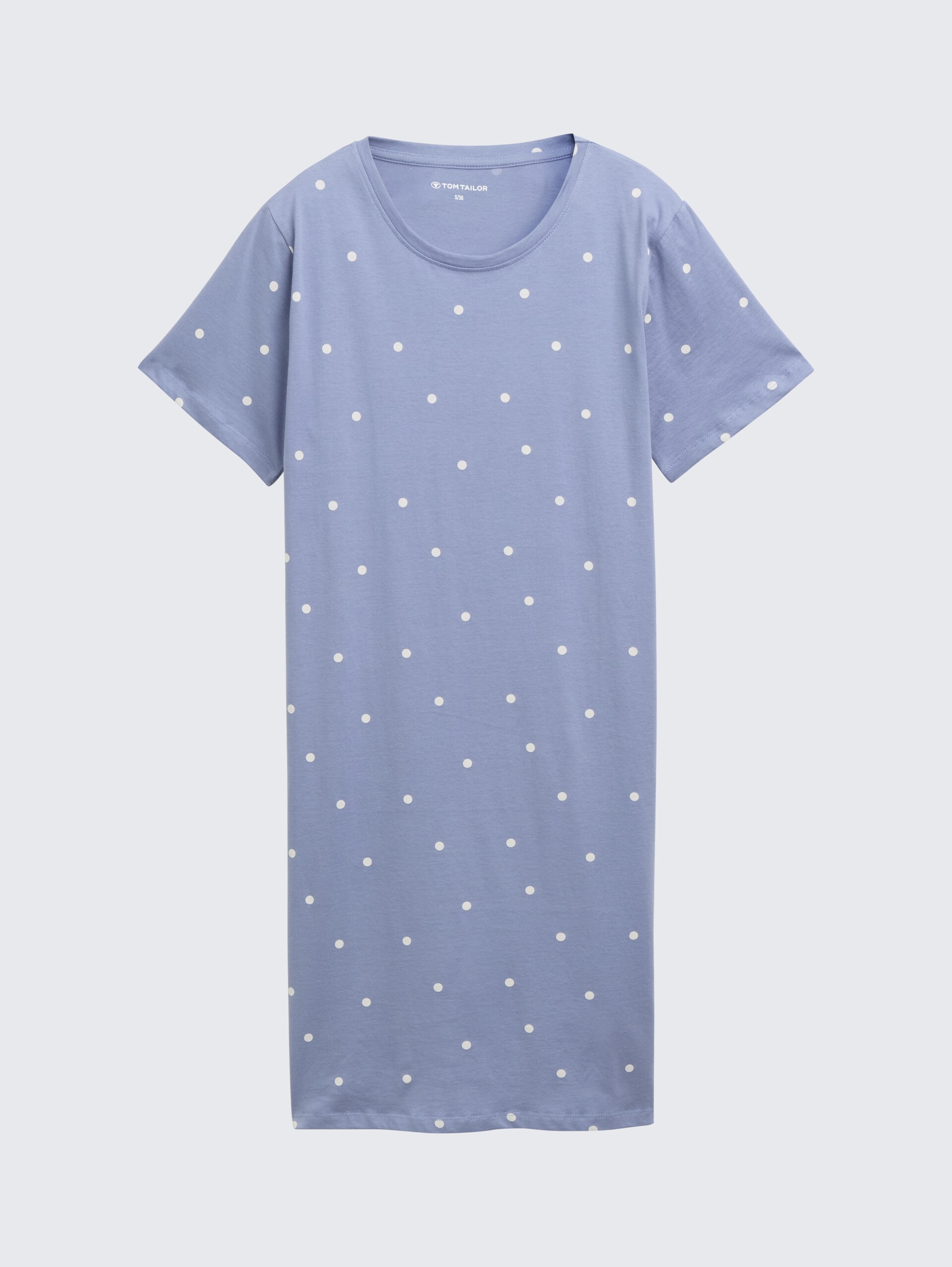 Nachthemd mit Punktemuster - blau-mittel-Punkte - Vorder-Produkt-Ansicht