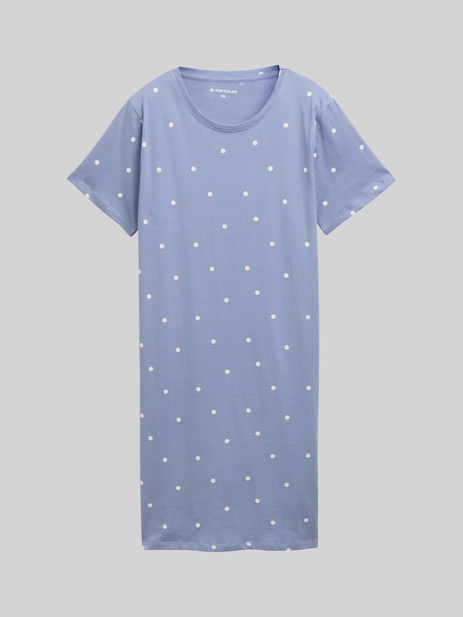 Nachthemd mit Punkte-Print aus Baumwolle von Women, blau-mittel-Punkte