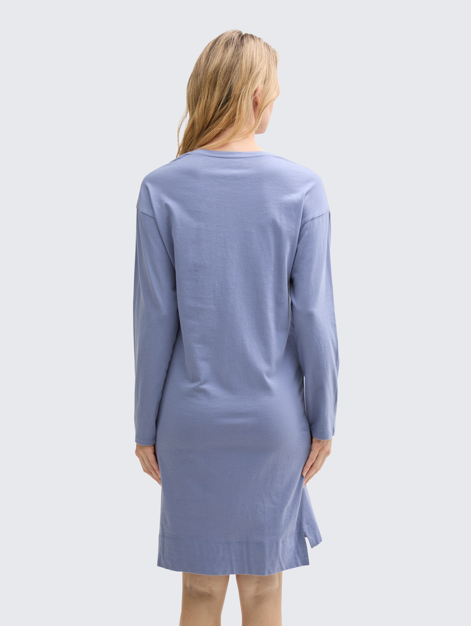 Nachthemd mit Logo Print - blue-medium-solid - Model-Rückansicht