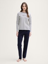 Pyjamaset met streepjesmotief - blue stripe - Model vooraanzicht