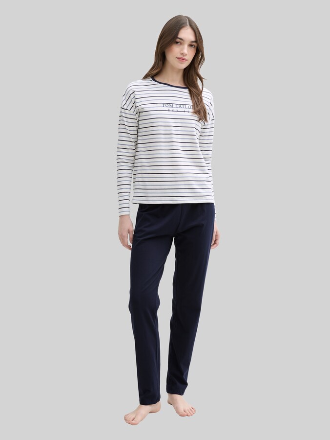 Pyjama-Set mit Streifenmuster von Women, blue stripe