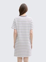 Nachthemd mit Streifenmuster - white-medium-horizontal stripe - Model-Rückansicht