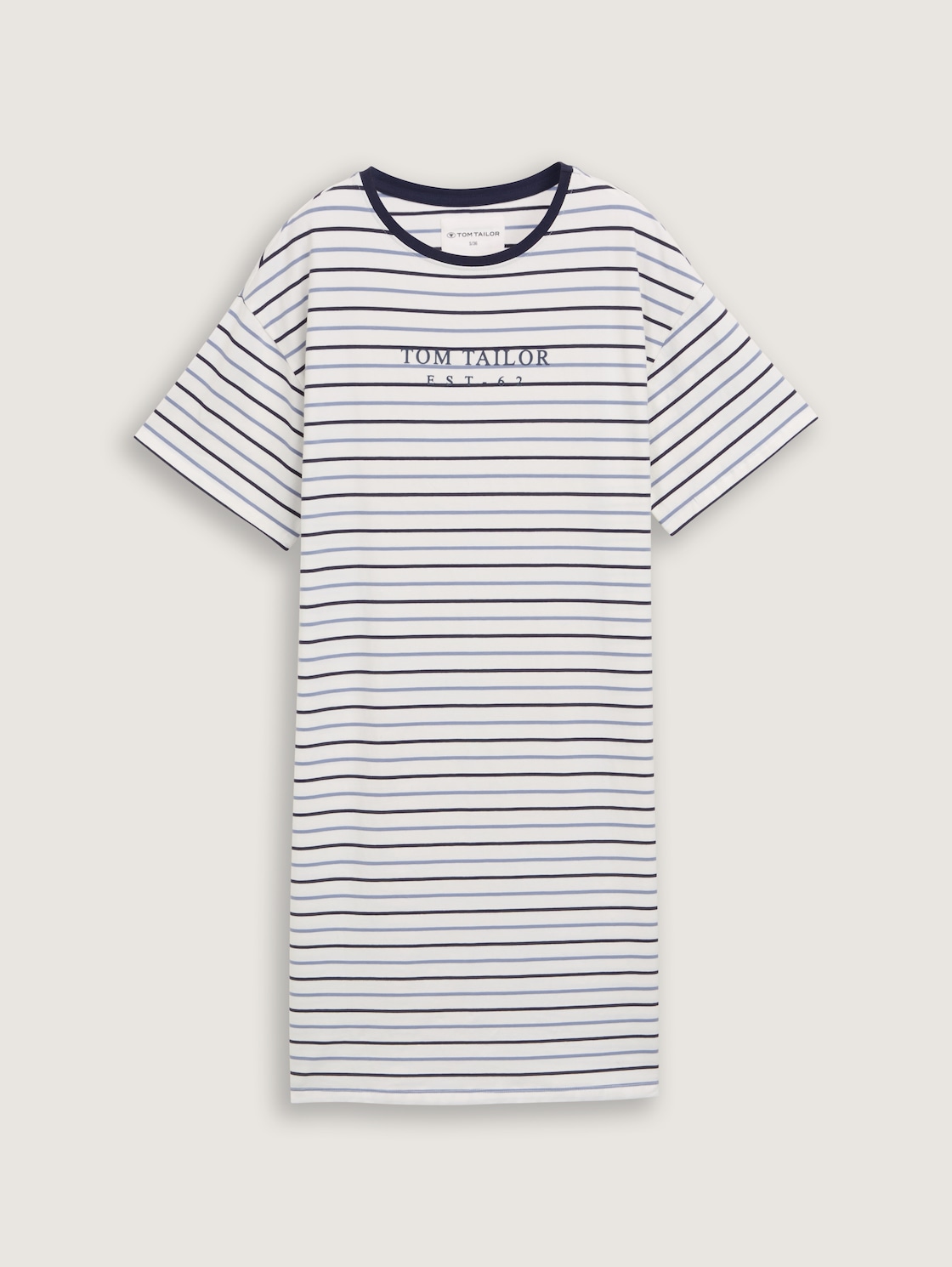 Nachthemd mit Streifenmuster - white-medium-horizontal stripe - Vorder-Produkt-Ansicht