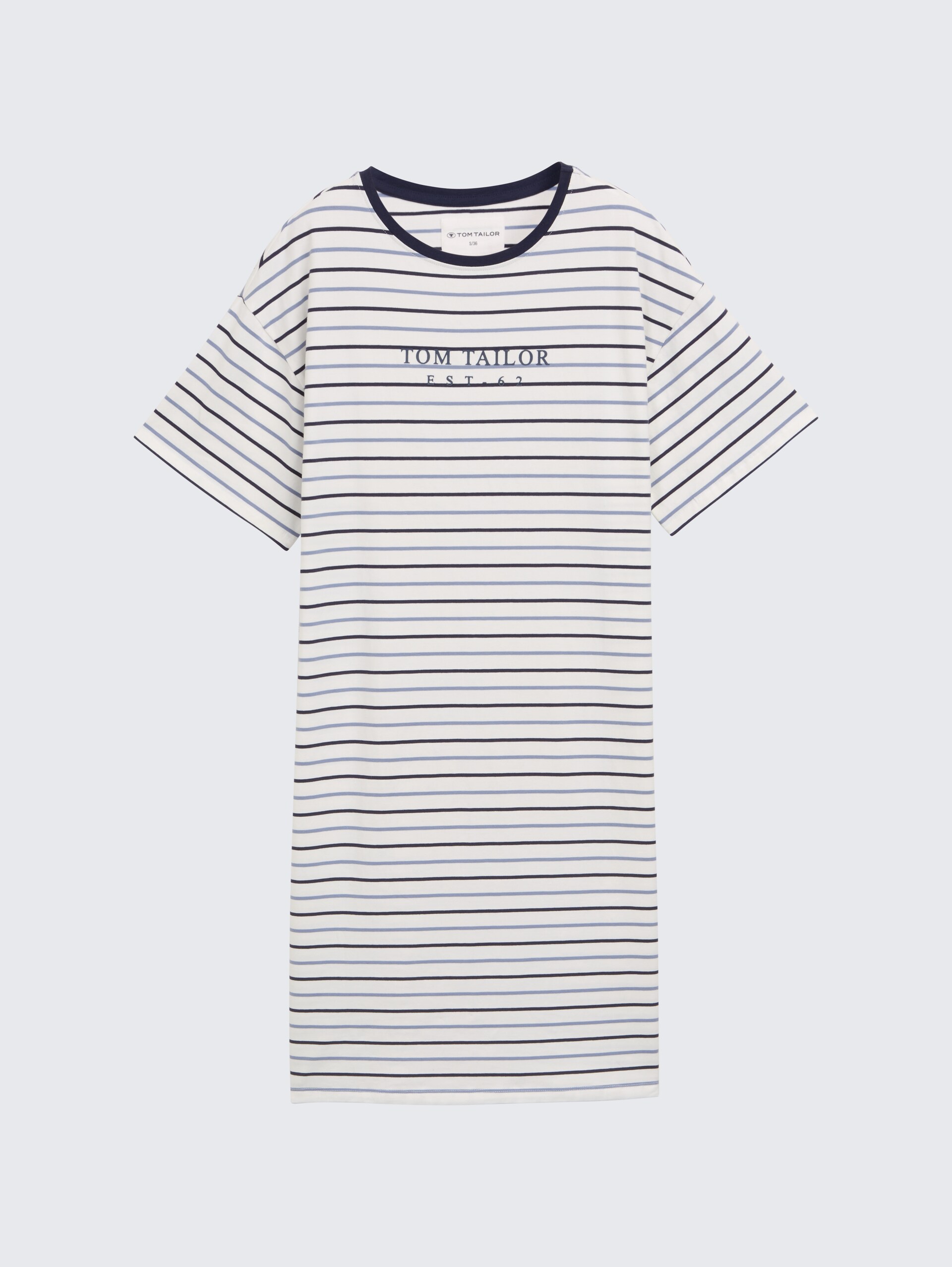 Nachthemd mit Streifenmuster - white-medium-horizontal stripe - Vorder-Produkt-Ansicht
