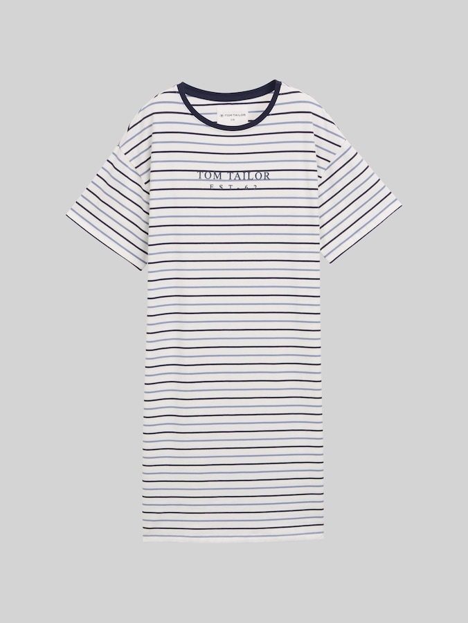 Nachthemd mit Streifenmuster von Women, white-medium-horizontal stripe