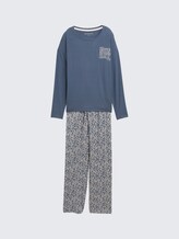 Pyjama-Set mit Allover-Print - blue-medium-allover - Vorder-Produkt-Ansicht