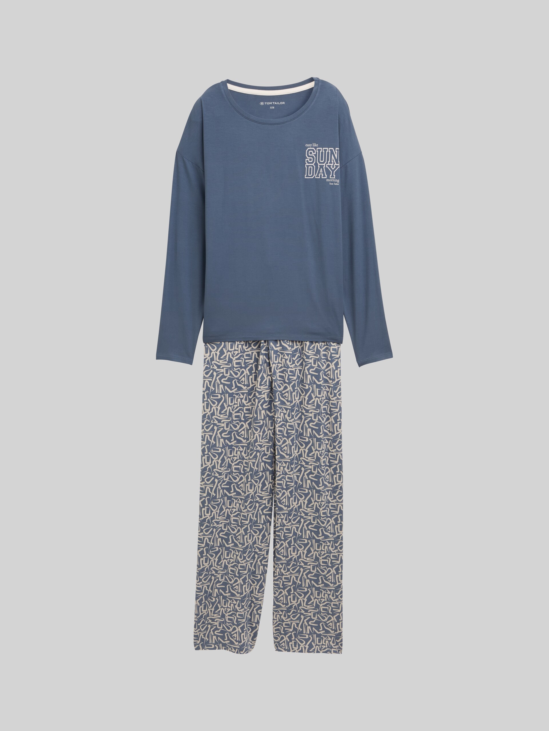 Pyjama set with all-over print - blue-medium-allover - Front product view