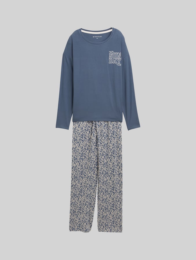 Pyjama-Set mit Allover-Print von Women, blue-medium-allover
