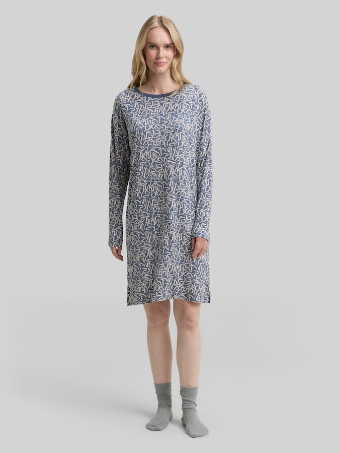 Chemise de nuit à motifs par Women, blue-medium-allover
