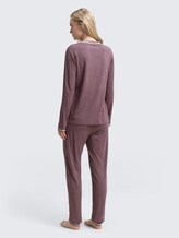 Pyjama-Set in Melange Optik - purple-medium-melange - Model-Rückansicht