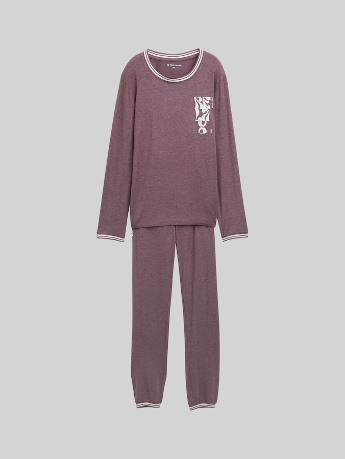 Pyjama-Set in Melange Optik von Women, purple-medium-melange